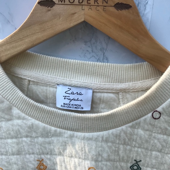 Zara | Trafaluc Creme Cotton Knit Sweater - Picture 4 of 8